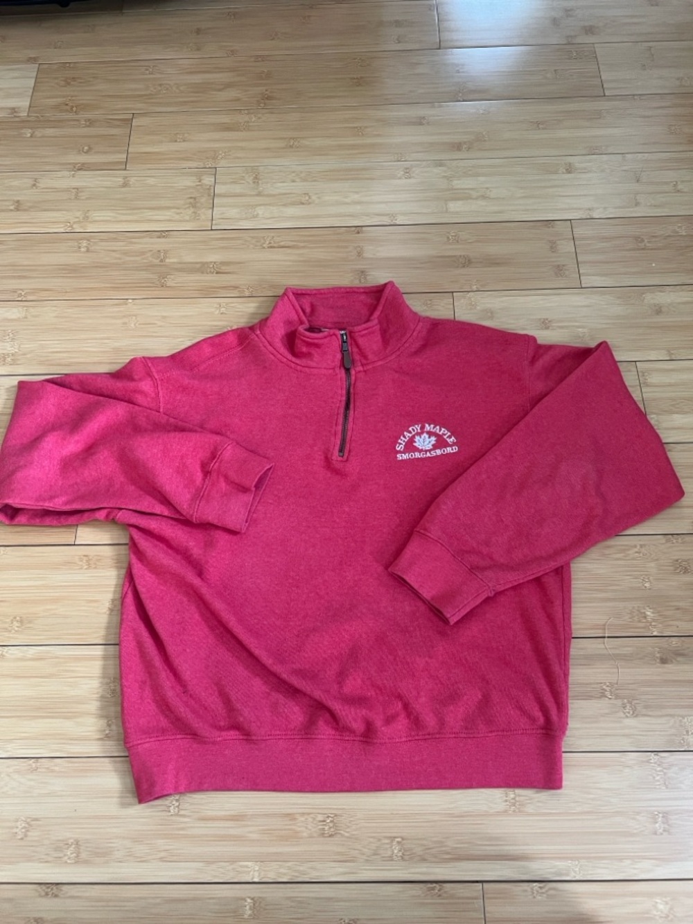 Soft as a grape sweatshirt Shady Maple Smorgasbord Men’s Large Dark Pink